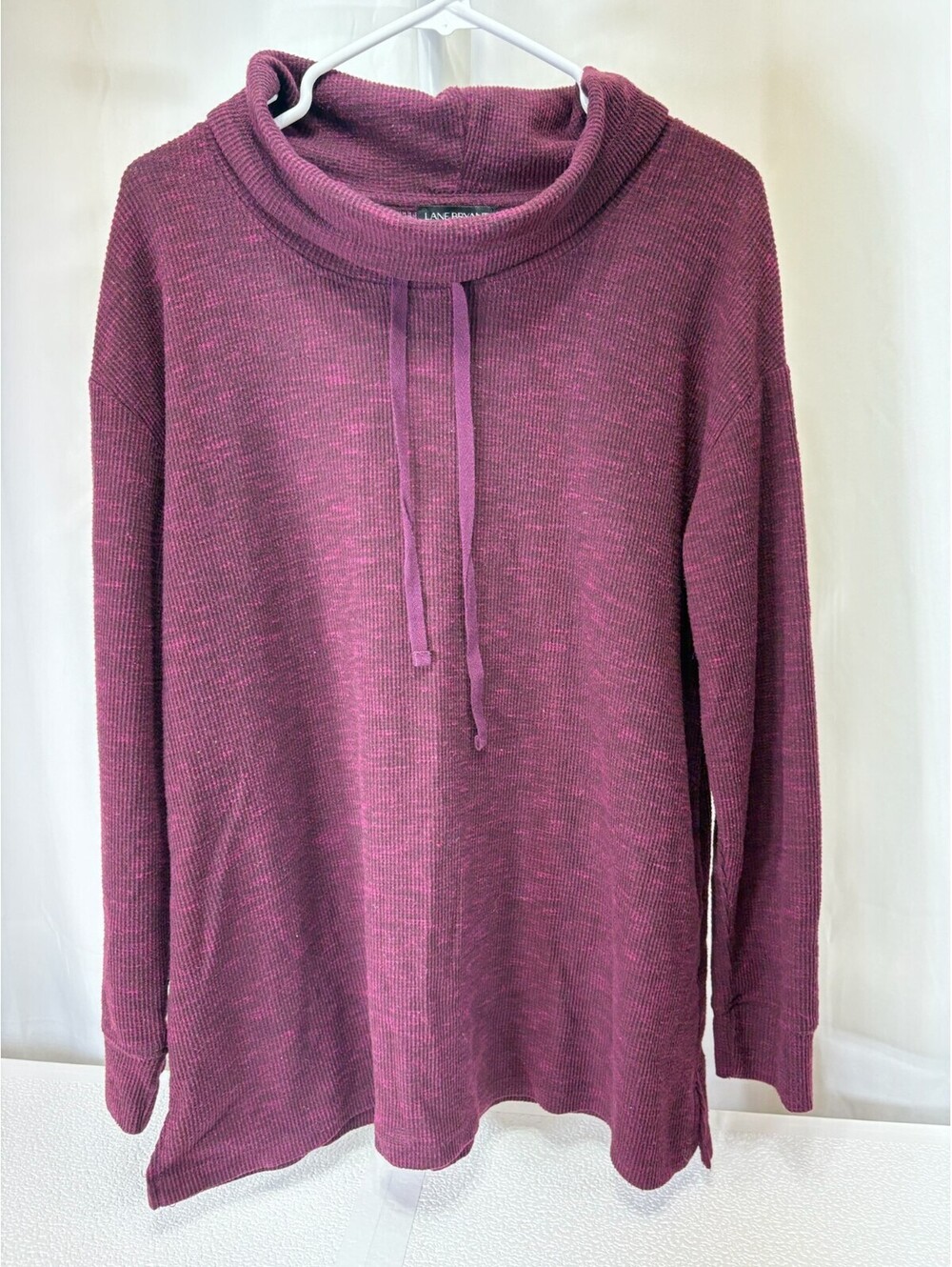 Lane Bryant Women's Burgundy Long Sleeve Waffle Knit Pullover, Size 14/16 240D